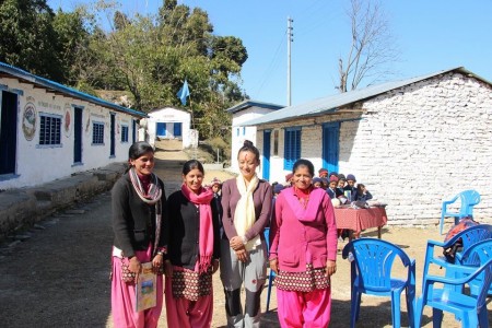 Sarita Gurung with Staff Shree Chisapani Primary School