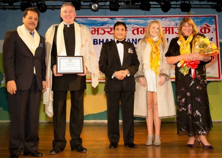 Mr Stephen Hemsley, Chairman Domino’s Pizza (UK and Irland) by his Excellency the Ambassador of Nepal