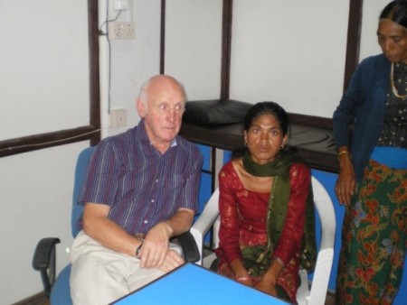 Prof. Victor Paterson examines patients from Char Bhanjyang Centre for Health CBTSUK