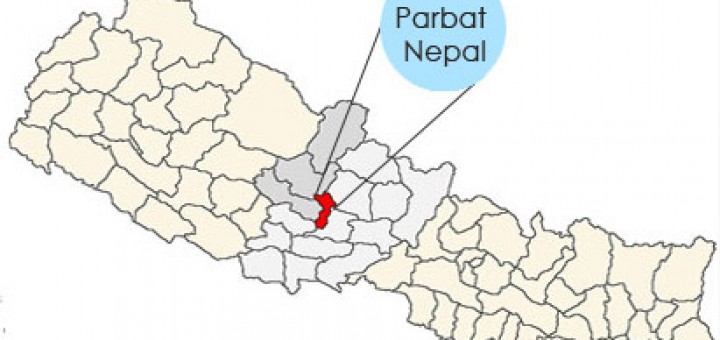 Parbat in the map of Nepal