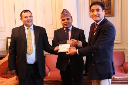 Donation of £1000 given to Embassy of Nepal - Nepal Earthquake victims